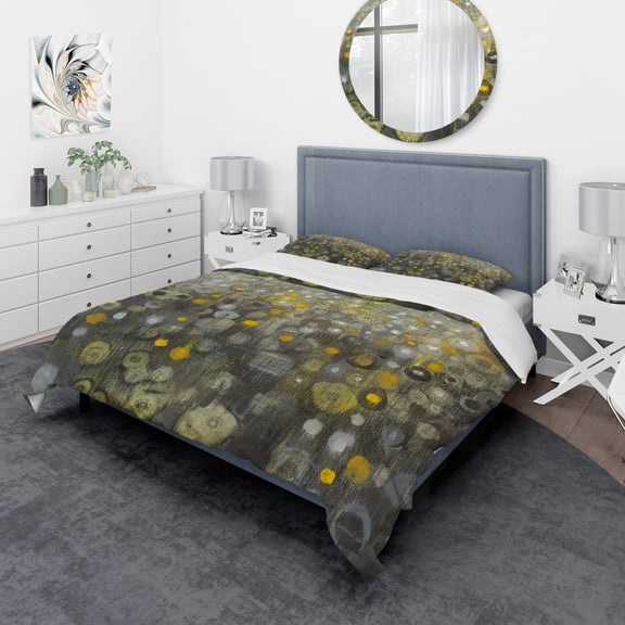 Designart 'Rain Abstract V' Geometric Duvet Cover Set