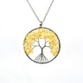 thumbnail image 2 of Nvzi-c Life Tree Necklace Pendant Men's and Women's Necklace Jewelry Pendant Handmade Natural Stone Crystal Life Tree Necklace (Yellow, Chain), 2 of 2
