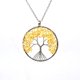 thumbnail image 1 of Zhuge Collar con colgante de árbol de la vida para hombre y mujer, collar con árbol de la vida de cristal de piedra natural (amarillo, cadena), 1 of 4
