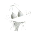 thumbnail image 1 of Tankini para mujer, bikini playero de rayas de color liso, moderno y transpirable, conjunto de dos piezas, traje de baño de dos piezas para mujer, trajes de baño tankini para mujer, traje de baño de 2, 1 of 5