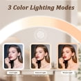 thumbnail image 2 of Wrongduck 72 LED Travel Makeup Mirror Portable Lighted Mirror with 3 Color Dimmable Lighting Touch Screen Rechargeable Adjustable Stand Pink, 2 of 7