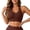 A-Brown48, variant on Womens Seamless Sports Bra Racerback Wireless U Neck Removable Padded Bralette Workout Gym Yoga Running Bra
