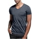 thumbnail image 1 of Blusas y camisas de manga corta con cuello en V para hombre, blusa informal de verano a la moda de color liso con bolsillos y manga corta con cuello en V para hombre, 1 of 6