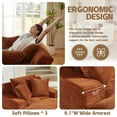thumbnail image 3 of Kosynda Extra-long 79" Chaise Lounge Chair Indoor, Corduroy Upholstered Modern Sofa Couch with Pillows for Living Room, Office, No Assembly Required, Brown, 3 of 7