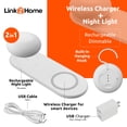 thumbnail image 3 of Link2Home 2-in-1 Bedside Detachable Lamp with Fast 10W Wireless Charger, Magnetic and Hook, 3 of 9