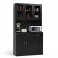 thumbnail image 3 of RichYa Freestanding Kitchen Pantry Cabinet with Buffet Cupboard Storage Cabinet with 6 Doors Utility Pantry for Kitchen Dining Room Black, 3 of 8