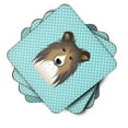 thumbnail image 2 of Carolines Treasures BB1180FC Checkerboard Blue Sheltie Foam Coaster Set of 4 3 1/2 x 3 1/2 multicolor, 2 of 3