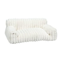 Steadline Pet Couch Sofa with Premium Soft Corduroy Fleece Fuzzy Supportive Chair Non-Slip Bottom Easy Maintenance Cover for Indoor Comfort