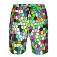 thumbnail image 4 of Naloa Colorful Tie Dye Stained Glass Men's Beach Shorts, Surfing shorts, Swim trunks, Quick Dry Swim Trunks for Surfing Beach Fun - 3X-Large, 4 of 9