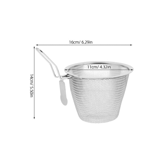Minkissy Stainless Steel Fry Basket Round Fryer Basket Silver 1Pack
