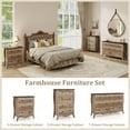 thumbnail image 6 of Costway 2 PCS 30" Farmhouse Chest of Drawers with 3 Folding Fabric Drawers Anti-tipping Kit Brown, 6 of 10