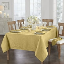 Caiden Elegance Damask Tablecloth - 52" Square - Gold - Elrene Home Fashions