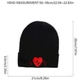 thumbnail image 3 of ZQUUVOU Heart Beanie Hat for Men Women Embroidery Slouchy Knit Beanie Hat Fall Winter Warm Lightweight Hat Skull Cap Black B, 3 of 4