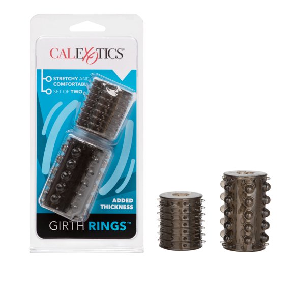 CalExotics Girth Enhancing Male Rings Stretchy Comfortable Support Textured - Clear