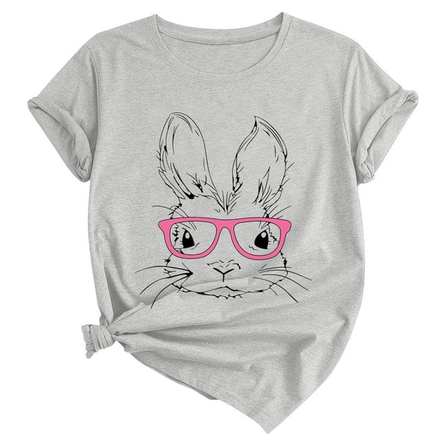 Women's Casual Round Neck Short Sleeve Printed Letter Graphic Everyday Basic Tee Shirt Comfortable Soft Breathable Tops