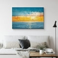 thumbnail image 2 of PixonSign Canvas Print Wall Art Wood Panel Style Blue & Orange Sea Horizon Nature Wilderness Illustrations Modern Art Contemporary Scenic Colorful Multicolor Ultra for Living Room, Bedroom - 32"x48", 2 of 5