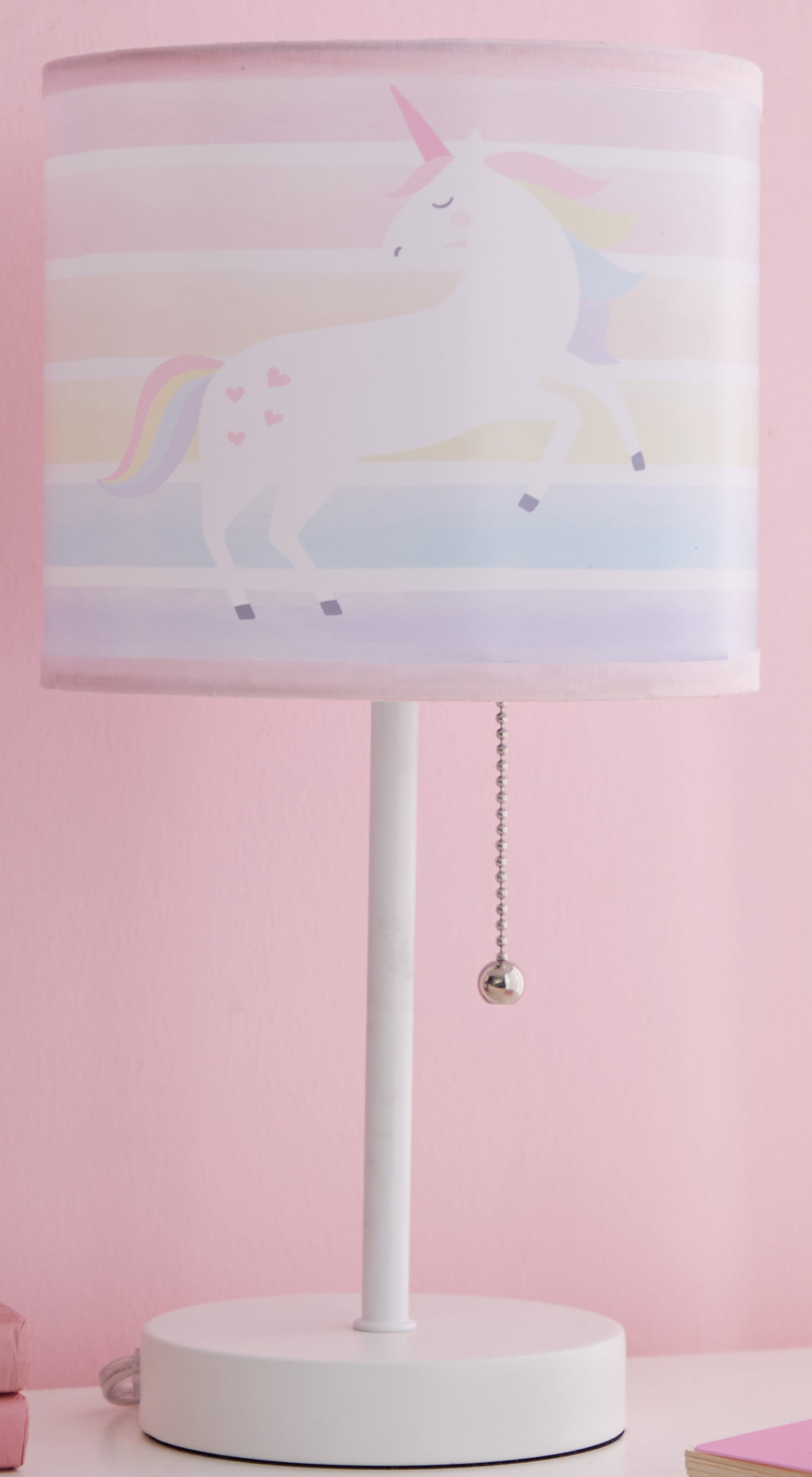 American Kids Pink Rainbow Unicorn Baby Stick Lamp for Children Room Décor