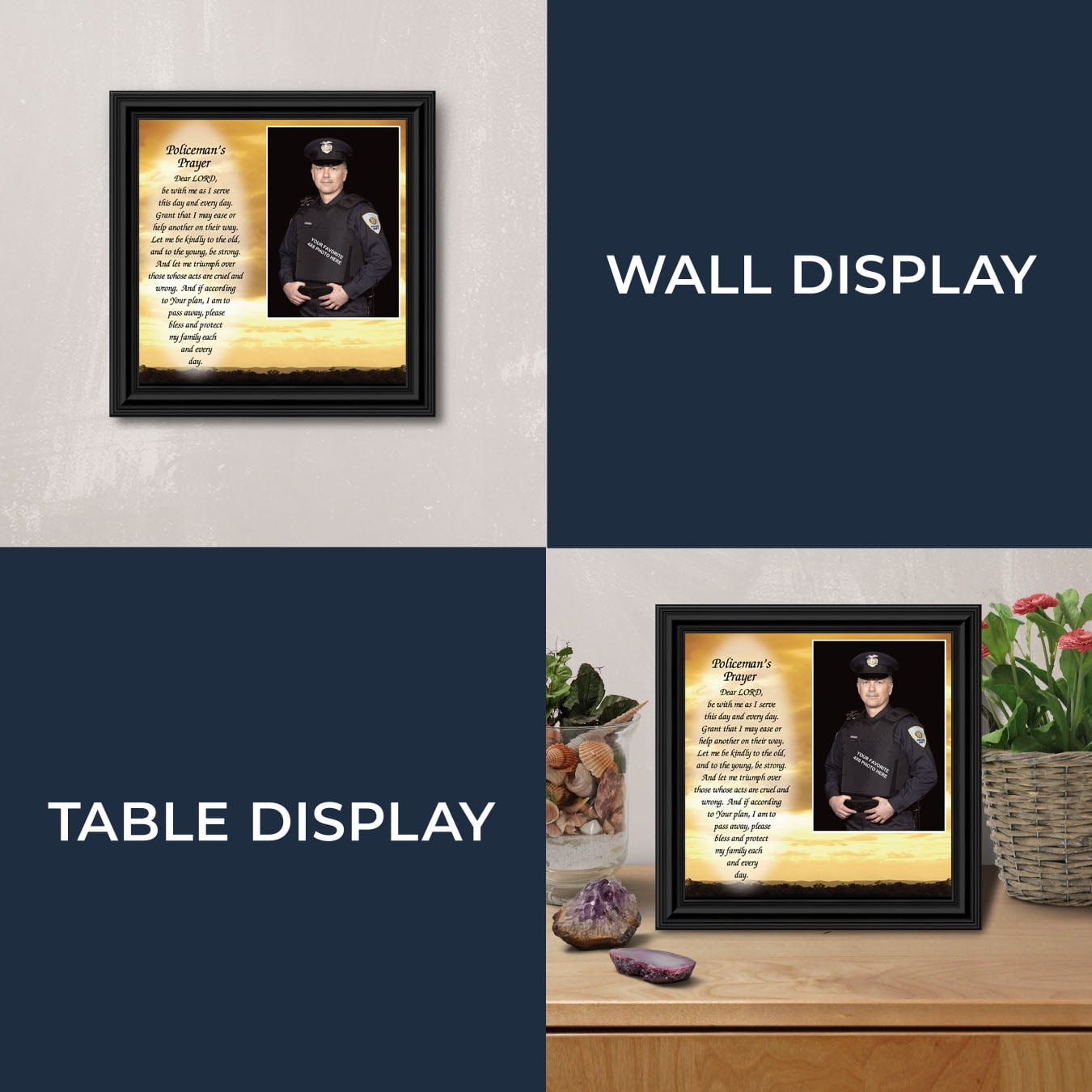 Police Officer Gifts, Law Enforcement Gifts, Police Gifts for Men, Gifts for Cops, First Responders, Sheriff, Deputy or State Police, Picture Framed Wall Art for the Home or Police Station, 6594B