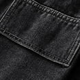 thumbnail image 6 of Jean Shorts Men Drawstring Elastic Waist Loose Fit Casual Cargo Jeans Shorts Summer Solid Color Mens Denim Shorts, 6 of 9