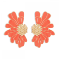 thumbnail image 1 of Pendientes florales vintage para mujer, pendientes grandes con forma de margarita, regalo de joyería personalizado de moda, 3,4x5 CM, naranja, 1 of 5