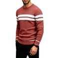 thumbnail image 5 of Mens Sweater Sweater Casual Striped Long Sleeve Fall Winter Pullovers, 5 of 7