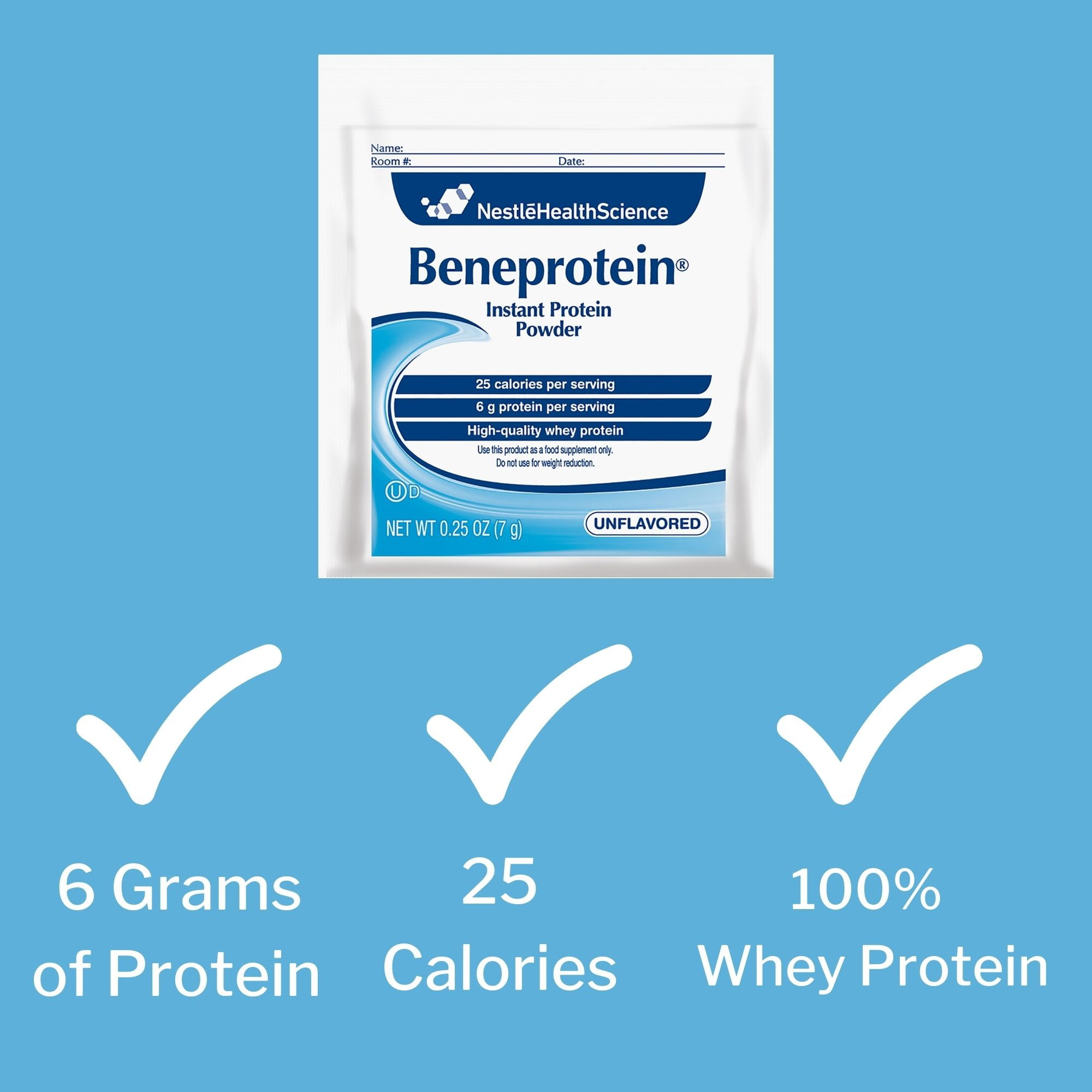 Nestle Beneprotein Instant Protein Powder, Unflavored Individual Packets, 75 Ct