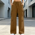 thumbnail image 2 of Zynoxe Women's Cargo Sweatpants Elastic Waist Drawstring Sweatpants for Women Loose Solid Color Wide Leg Pants Trendy Streetwear Casual Trousers with Mulit Pockets XL, 2 of 7