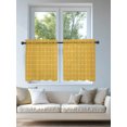 thumbnail image 4 of Yellow Orange Gingham Tier Curtains 24 Inch Length,Sheer Curtains for Bedroom Living Room Modern Minimalist Geometric Plaid Short Kitchen Curtains Drapes for Small Half Window 27.5"x24" 2 Panels, 4 of 7