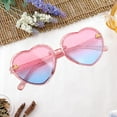 thumbnail image 4 of HILABEE Lunettes de Soleil pour Enfants en Forme de Cœur, Petite Monture, Mode, pour Plage et Extérieur, Protection UV400, Rondes, Style de Rue, Rose Bleu, 4 of 9