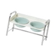 thumbnail image 4 of Tazones de cerámica de gato elevados con soporte de acero inoxidable, tazón de alimentación de mascotas alimentador de gato sin deslizamiento elevado Verde claro, 4 of 8