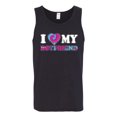 thumbnail image 2 of I Love My Boyfriend Tie Dye Pop Culture Mens Graphic Tank Top, Black, Small, 2 of 3