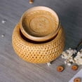 thumbnail image 2 of 2024 Set Of 2 Small Decorative Bamboo Baskets With Lid For Storing Small Items Handmade And Braided Bamb, 2 of 5