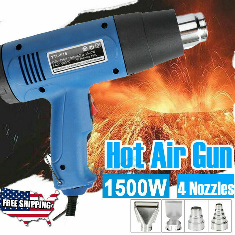 Heat Gun Hot Air Gun Dual Temperature 4 Nozzles Power Tool 1500 Watt