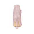 thumbnail image 2 of BLISSFUL STEP Women's Glitter Pointed Toe Stiletto Heel Cutout Ankle Boots Pink 11, 2 of 8