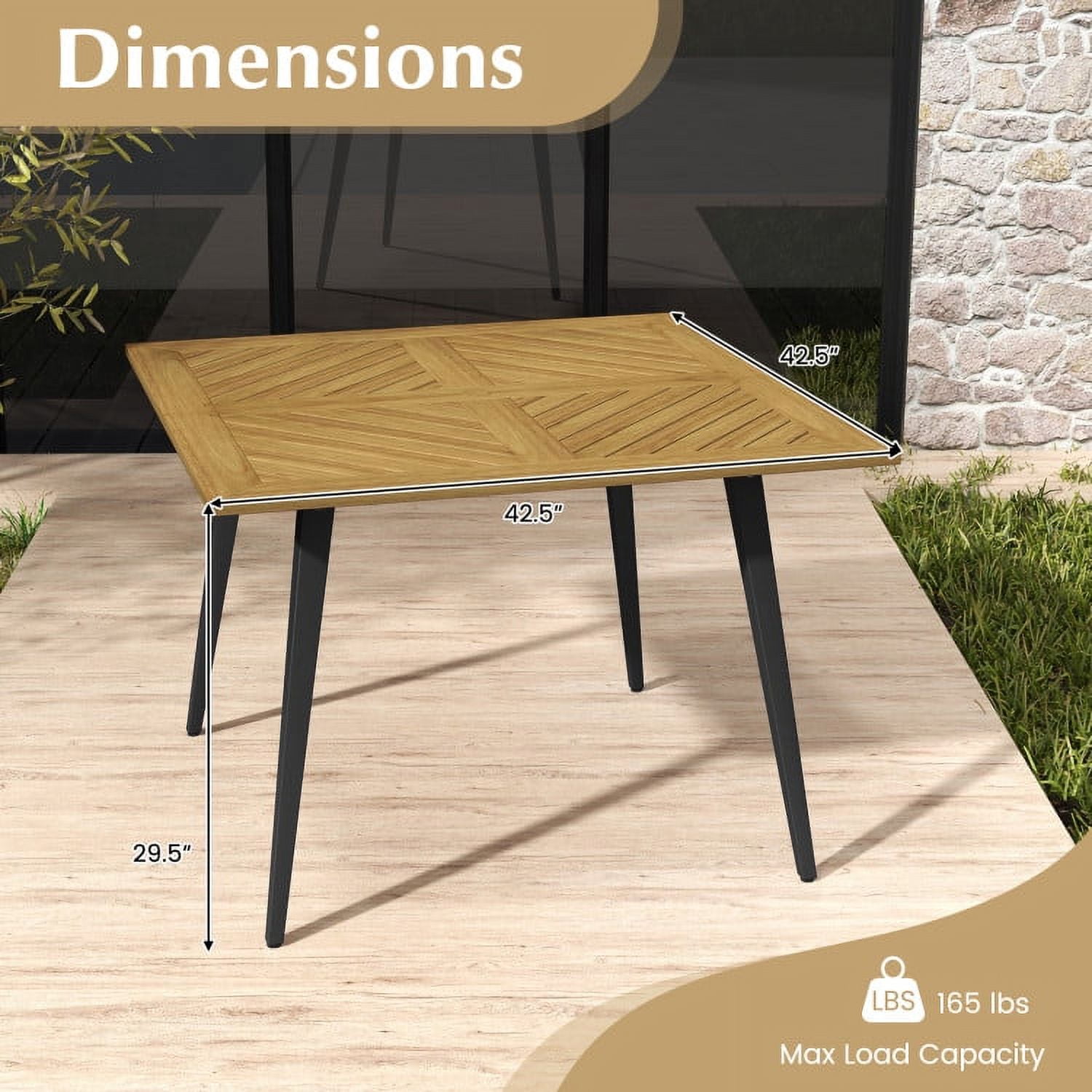 Aimee Lii 4-Person Acacia Wood Outdoor Dining Table for Garden Poolside and Backyard, Outdoor Patio Furniture Aimee Lii 4-Person Acacia Wood Outdoor Dining Table for Garden Poolside and Backyard, Outdoor Patio Furniture