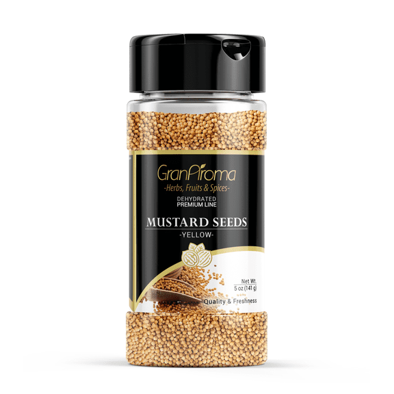 GranAroma Yellow Mustard Seeds, Mild Flavor, Dips & Dressings, For Homemade Mustard 5 Ounce