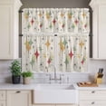 thumbnail image 4 of 3 Piece Kitchen Curtains and Valances Set Colorful Diamond Cafe Curtains 36 Inch Length Modern Geometric Middle Century Beige Retro Valance & Tier Curtain for Living Room Bedroom 54"x18"+27"x36"*2, 4 of 6
