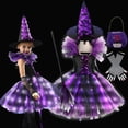 thumbnail image 2 of Disfraz de bruja de Halloween para niña, vestido de tutú con luz LED, vestido de carnaval, fiesta con sombrero, Cosplay de vampiro, ropa para niños de 2 a 10 años, 2 of 5