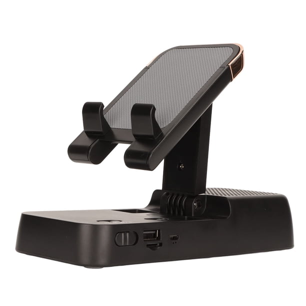 Soporte para teléfono Altavoz Bluetooth, soporte para teléfono celular con altavoz Bluetooth y base antideslizante Sonido envolvente HD Bluetooth (negro)