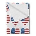 thumbnail image 2 of American Flag Soft Flannel Fleece Throw Blanket, Heart with Flag Patriot Pattern Modern American Day Graphic Print, Cozy Plush for Indoor and Outdoor Use, 70" x 90", White Red, by Ambesonne, 2 of 5