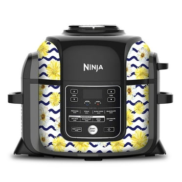 Skin Wrap for Ninja Foodi 6.5 Quart QT Accessories Cover Sticker | Wraps fit Ninja Foodi 6.5 Quart QT Mdl: OP302 107 | Daisy Blue Waves