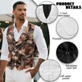 thumbnail image 6 of Yuyamidu Camo Hunting Men's Suit Vest Brown Wood Casual Waistcoat Vest for Men Size 2XL Leisure Dress Business Vests for Wedding Party Tuxedo V-neck Waistcoat with Pockets, 6 of 7