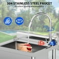 thumbnail image 3 of Luku Stainless Steel Freestanding Sink, NSF Commercial Kitchen Sink with Pull-Out Faucet, Utility Sink for Restaurant, Garage, Restaurant, Laundry - 24'' × 20" × 41'', 3 of 7