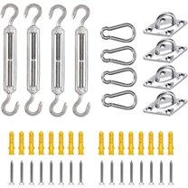 Shade Sail Hardware Kit, Stainless Steel Awning Attachment Set, Sun Shade Sail Fixing Kit for Outdoor Garden Patios (M5 44PCS)