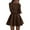 Brown, variant on PRETTYGARDEN Fall Cocktail Dresses for Women Elegant Classy Wedding Guest Long Sleeve Homecoming Party A Line Mini Dress
