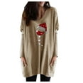 thumbnail image 1 of Chandail en Molleton à Manches Longues Imprimé de Noël pour Femmes Blouse Décontractée, 1 of 1