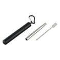 thumbnail image 3 of 304 stainless steel telescopic straw round bottom with carabiner multi-color set, 3 of 8