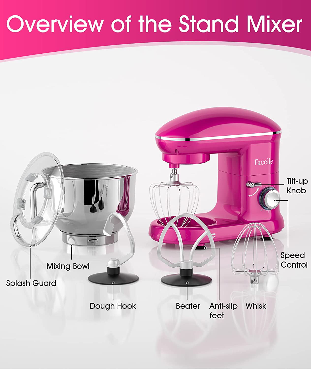 Stand Mixer with Fermentation Function, Touch Screen Mixers Kitchen Electric  Stand Mixer – Home Accessories