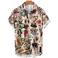 thumbnail image 1 of Chemise Homme Imprimé Léger Manches Longues Col Rabattu Extérieur Rue Bouton Haut Mode Designer Décontracté Respirant Été/printemps, 1 of 5