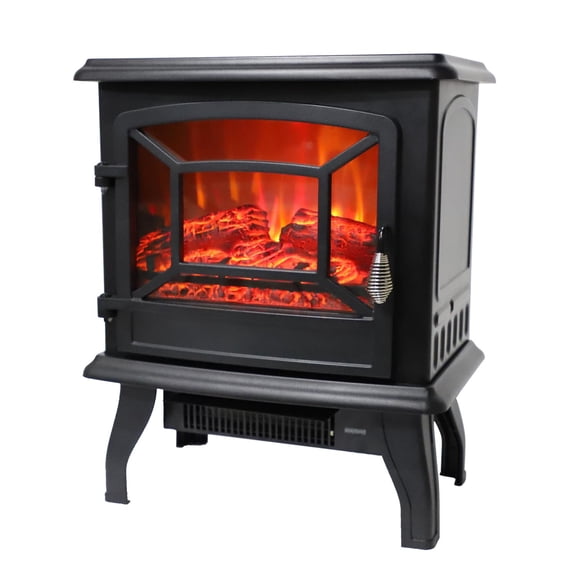 Zimtown 1400W Free Standing Electric 1500W Fireplace Heater Fire Flame Stove Wood Adjustable